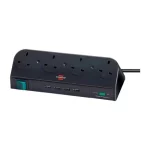 Desktop-Power 13.500 A Surge Protected Socket with USB-Hub 2.0 Splitter 4-way black 1,8m 05VV-F 3G1,25
