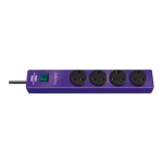 Brennenstuhl hugo! 4-way extension lead (2m cable and switch, casing made of break-proof polycarbonate)