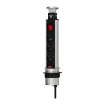Tower Power Table Extension Socket 3-way 2m H05VV-F 3G1.5 with switch