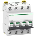 Miniature circuit-breaker, Acti9 iC60N, 4P, 63 A, C curve, 6000 A (IEC 60898-1), 10 kA (IEC 60947-2)