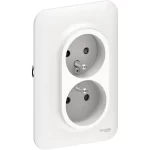 Ovalis - double socket - 2P + E - renovation for single box