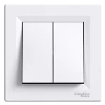 Asfora - double 2way switch - 10AX screwless terminals, white