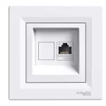 Asfora - single Data socket - RJ45 cat.6 UTP white