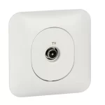 Ovalis - prise TV - fixation avec griffes - Blanc RAL9003