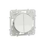 Odace, switch 2 x 1-pole 2-way, 10 AX, white lightable