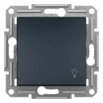 Asfora - 1pole pushbutton "light", screwless terminals, wo frame, anthracite