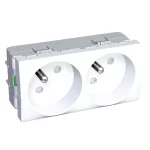Altira - 2 SO - 2P+E with shutters - pin earth - polar white