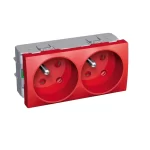 Altira - 2 SO - 2P+E tamperproof & shutt. - pin earth - red