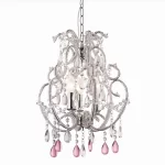 VIOLETTE SP3 code 018072 Hanging | Indoor Chrome metal frame decorated with clear glass pearls.