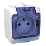 Cedar Plus - single socket outlet pinE - 16A, shutters, transparent lid